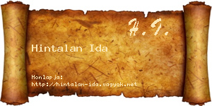 Hintalan Ida névjegykártya